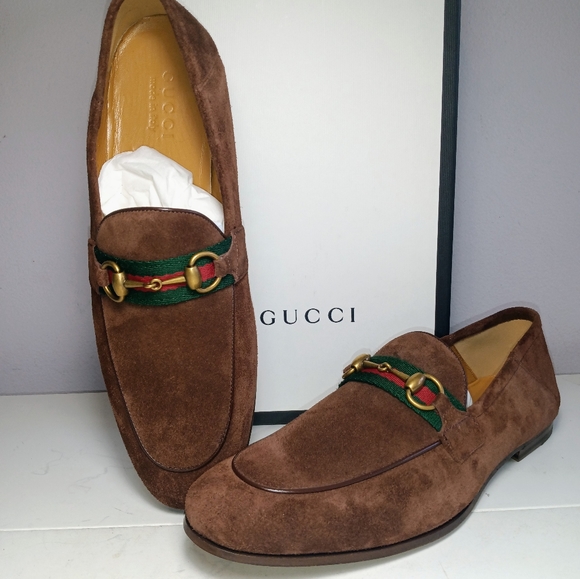 Gucci Other - NEW GUCCI LOAFERS DARK BROWN LEATHER GOLD HORSEBIT SZ G9